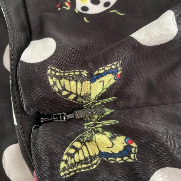 Versace x Dua Lipa Polka Dot Butterfly Knotted Midi Skirt IT38 XS NWT - Picture 6 of 8